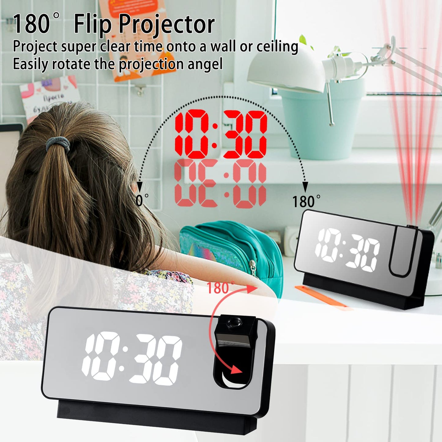 (🔥2024Last Day Promotion  - 49% off)-Mirror projection alarm clock(BUY 2 GET FREE SHIPPING)